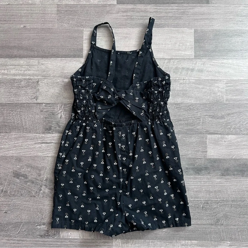 Carters Girls Black Patterned Romper